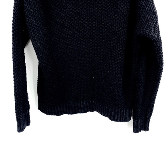 BEBE Oversize Cowl Neck Black Knit Chunky Sweater Size M - Picture 8 of 13